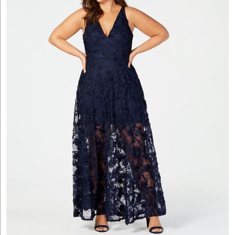 Xscape Plus Size Floral Gown